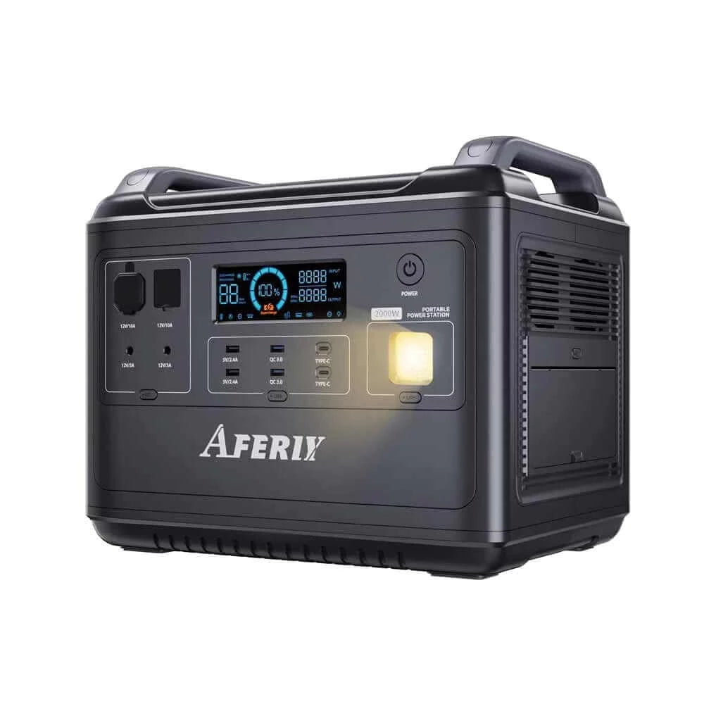2000 Watt Portable Power Station - 1997Wh: AFERIY 2001A - Front View
