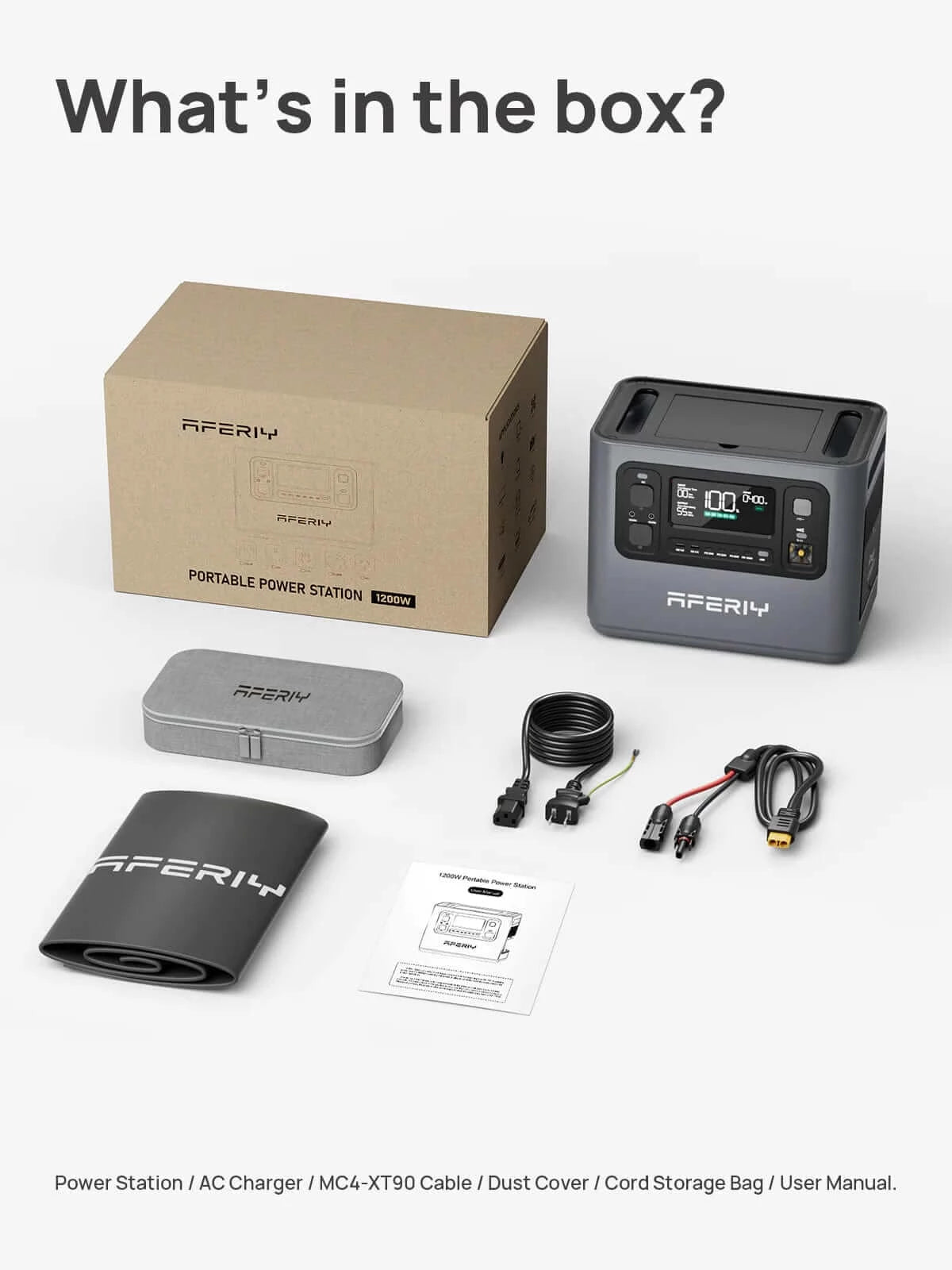 1200 Watt Portable Power Station - 1248Wh: AFERIY P110 - What's In The Box