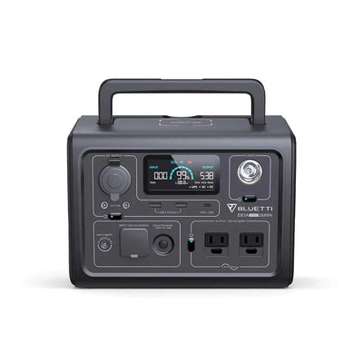 600 Watt Portable Power Station - 268Wh: Bluetti EB3A - Front View With Handle Extended
