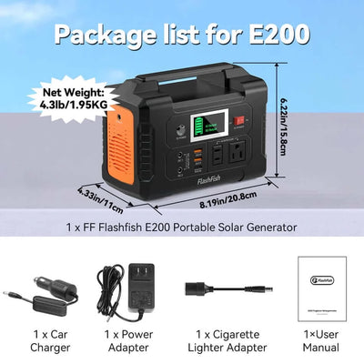 200 Watt Portable Power Station - 151Wh: FlashFish E200